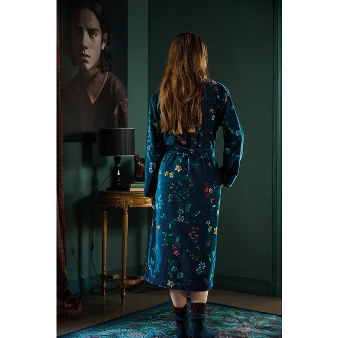 Pip Studio Peignoir Les Fleurs - Bleu foncé XXL