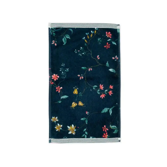 Pip Studio serviette d'invité Les Fleurs Dark Blue 30x50