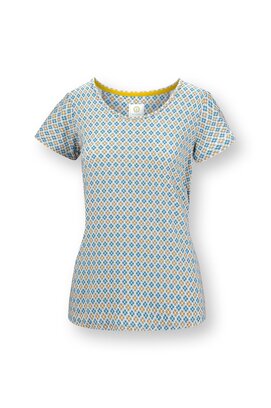 Pip Studio Tilly Short Sleeve Top Mojo Blue M
