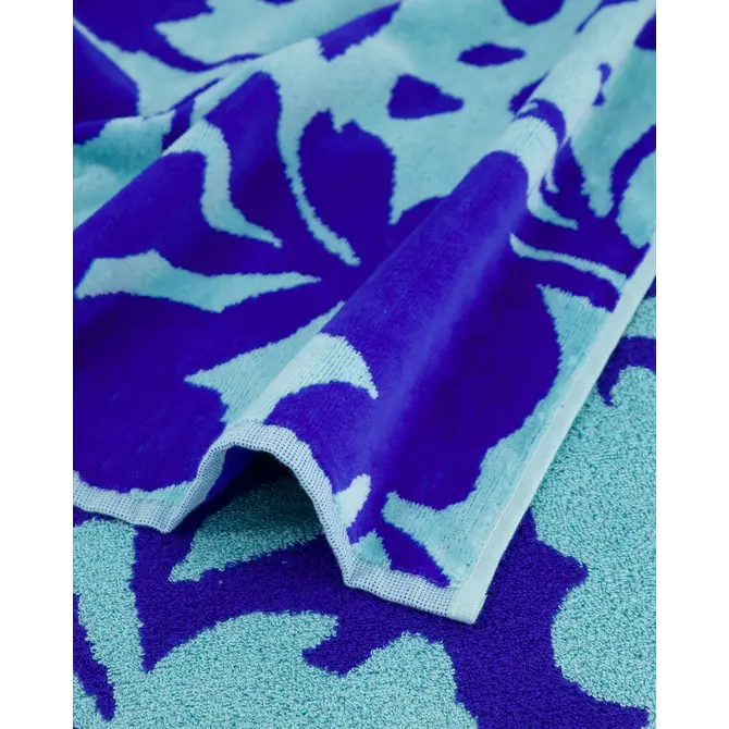 Cawo Beach Tropical Jacquard Strandlaken 80x180 aqua