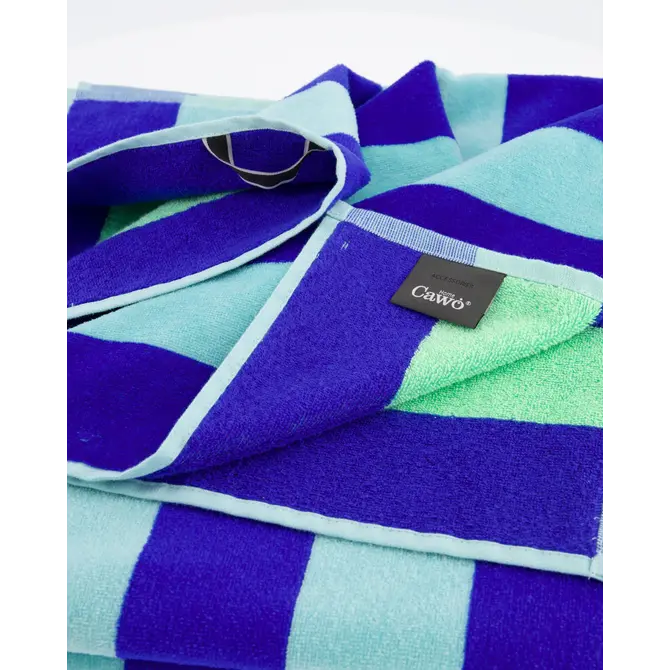 Cawo Beach Tropical Streifen Strandlaken 80x180 aqua