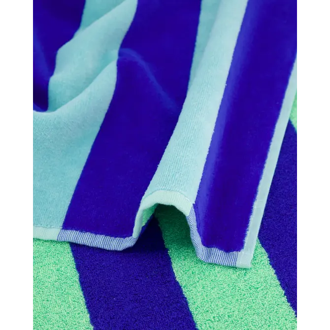 Cawo Beach Serviette de Plage Tropicale Rayée 80x180 aqua