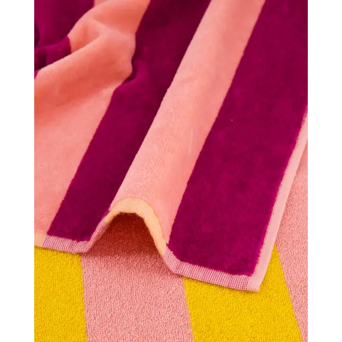 Cawo Beach Serviette de Plage Tropicale Rayée 80x180 coucher de soleil