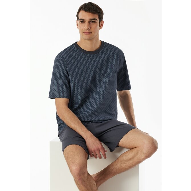Schiesser Pyjama Short graphite 181155 50/M