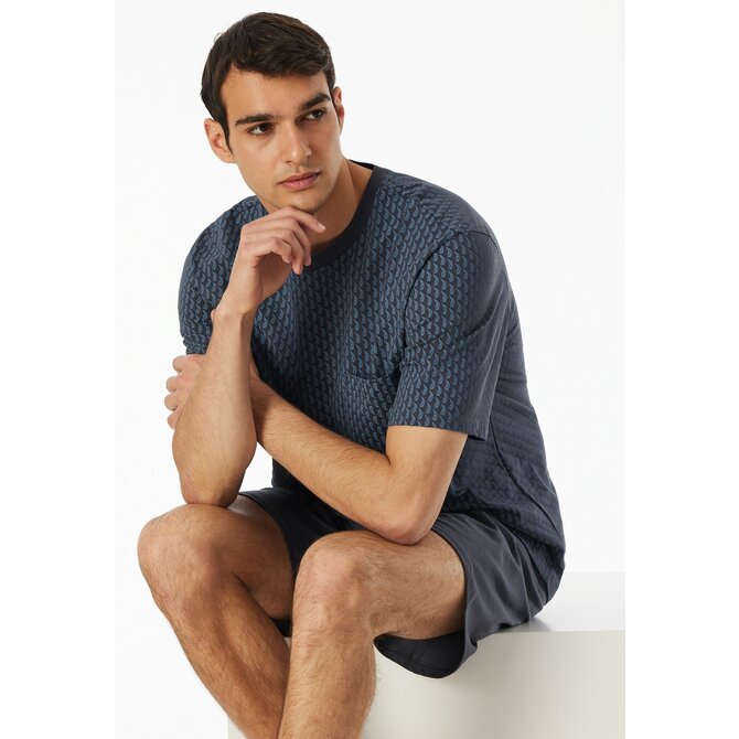 Schiesser Pyjama Short graphite 181155 50/M