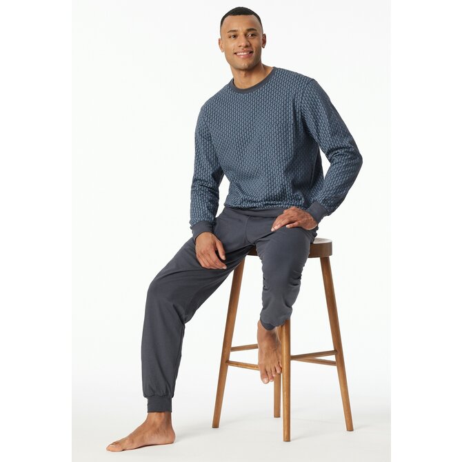 Schiesser Pyjama Long graphite 181156 48/S