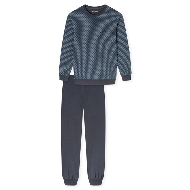 Schiesser Pyjama Long graphite 181156 56/XXL