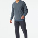 Schiesser Schiesser Pyjama Long  graphite 181162 48/S
