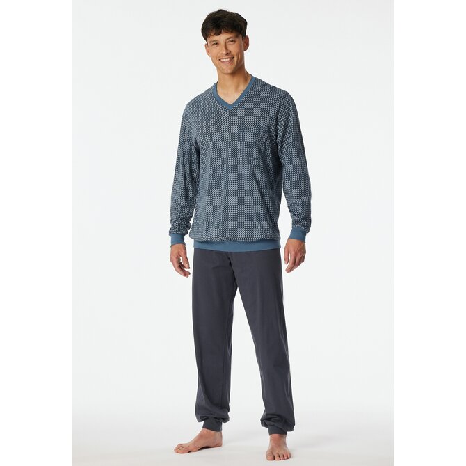 Schiesser Pyjama Long graphite 181162 54/XL