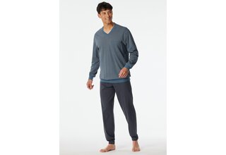 Schiesser Pyjama Long graphite 181162 56/XXL