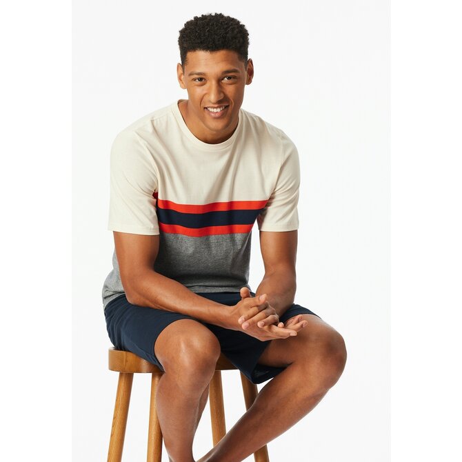 Schiesser Pyjama Court rouge clair 182607 50/M