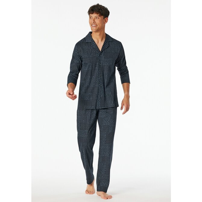 Schiesser Pyjama Long  graphite 182656 48/S