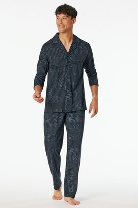 Schiesser Pyjama Long  graphite 182656 50/M