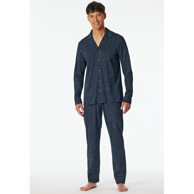 Schiesser Pyjama Long  graphite 182656 50/M