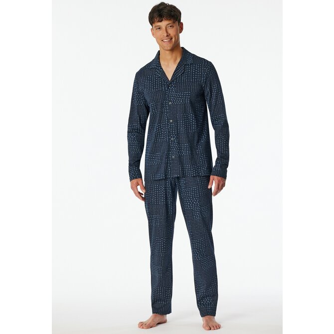 Schiesser Pyjama Long graphite 182656 54/XL