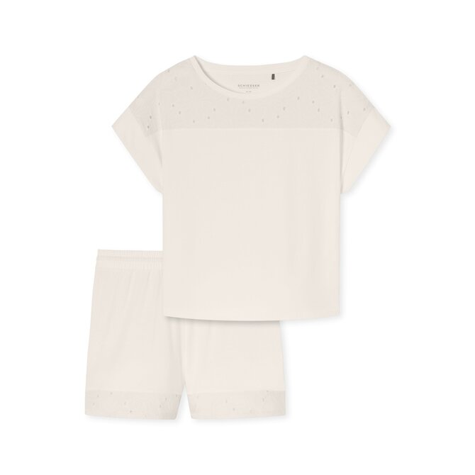 Schiesser Pyjama Court blanc cassé 182536 40/L