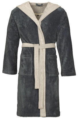Vossen Badjas Poppy flanell/light grey  M