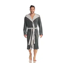 Vossen Badjas Poppy flanell/light grey  XS