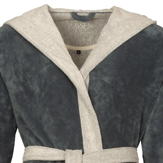 Vossen Badjas Poppy flanell/light grey  XS Vossen Badjas Poppy flanell/light grey  XS