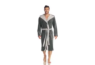 Vossen Badjas Poppy flanell/light grey  XXL