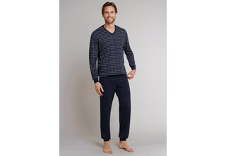 Pyjama Schiesser 159618 homme bleu foncé 50/M