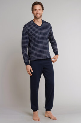 Pyjama Schiesser 159618 homme bleu foncé 54/XL