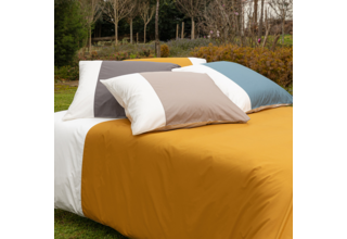 Dommelin housse de couette Palermo Percale 400TC Écru-Safran 200x200/220