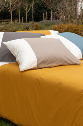 Housse de couette Dommelin Palermo Percale 400TC Écru-Safran 240x200/220