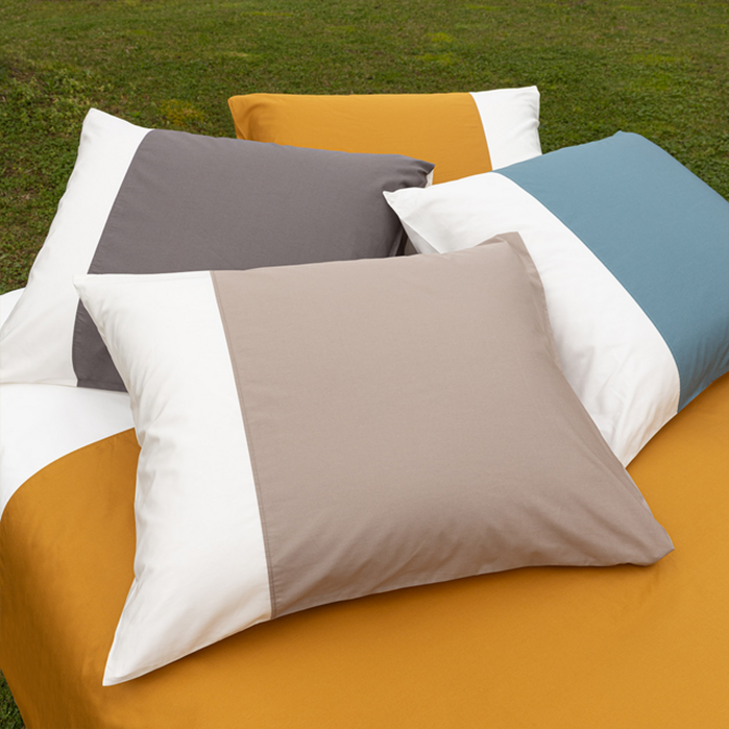 Dommelin housse de couette Palermo Percal 400TC Ecru-Truffe 240x200/220