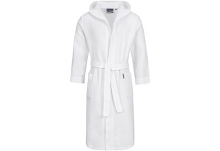 Peignoir Morgenstern Andrea en tissu gaufré avec capuche 120 cm Blanc L