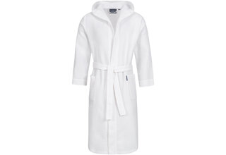 Peignoir Morgenstern Andrea en tissu gaufré avec capuche 120cm Blanc S