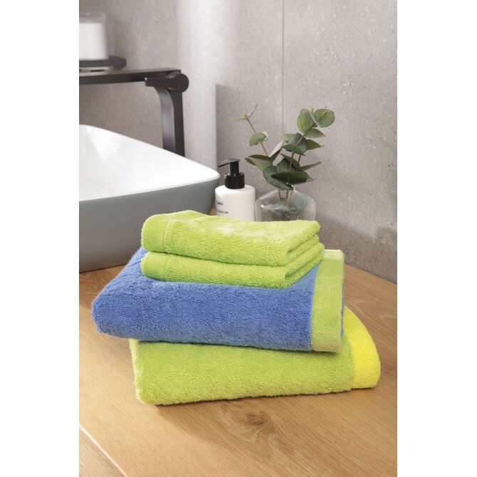 Cawo Lifestyle Splash Doubleface 7071 Gezichtsdoekje 30x30 capri/pistazie