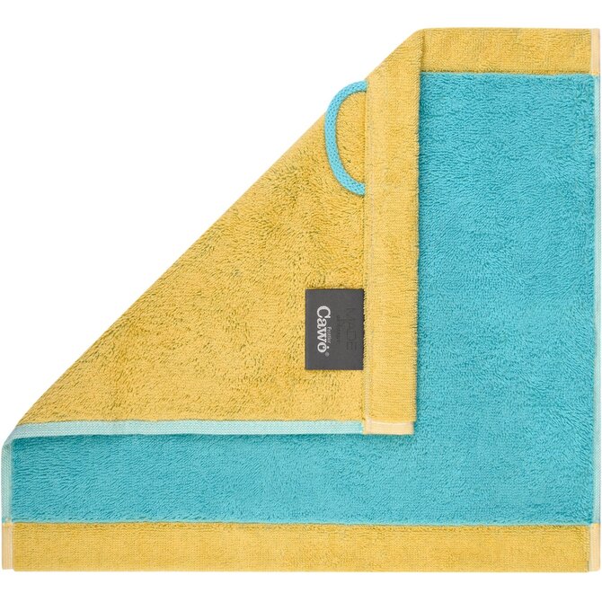 Cawo Lifestyle Splash Doubleface 7071 Serviette de bain 70x140 turquoise/abricot