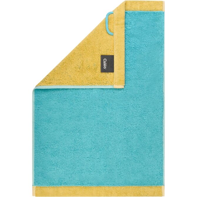 Cawo Lifestyle Splash Doubleface 7071 Serviette Invité 30x50 turquoise/abricot