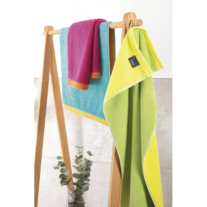 Cawo Lifestyle Splash Doubleface 7071 Serviette Invité 30x50 turquoise/abricot