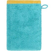 Cawo Lifestyle Splash Doubleface 7071 Gant de toilette 16x22 turquoise/abricot