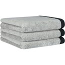 Cawö Cawo Lifestyle Splash Doubleface 7071 Serviette 50x100 platine/noir