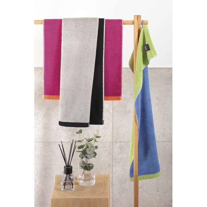 Cawo Lifestyle Splash Doubleface 7071 Douchelaken 70x140 platin/schwarz