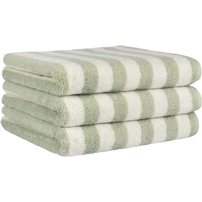 Cawo Studio Rayures 6252 Serviette de douche 70x140 wasabi