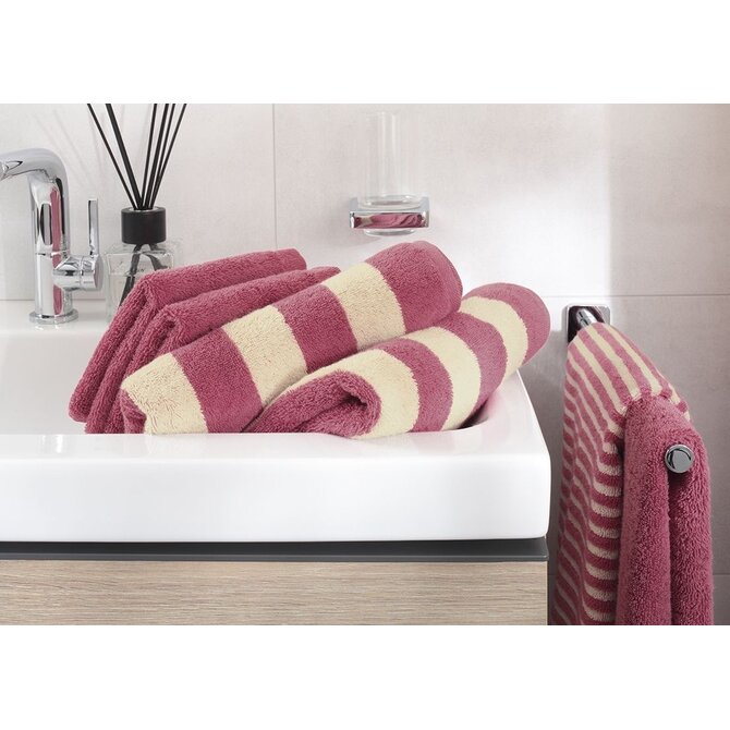 Cawo Lines Streifen 6255 Gastendoekje 30x50 beere