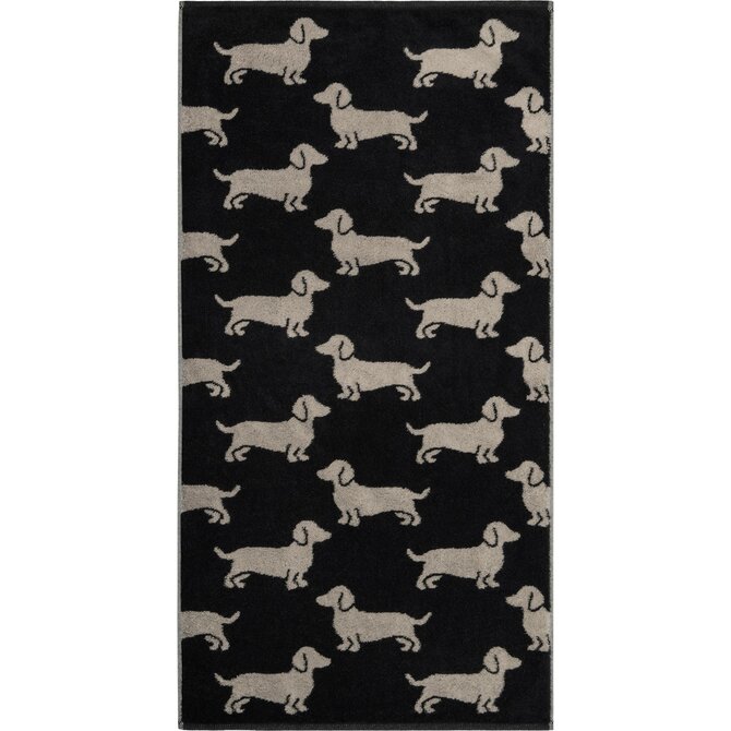 Cawo We love Dogs gemustert 6246 Badlaken 80x150 schwarz/beige