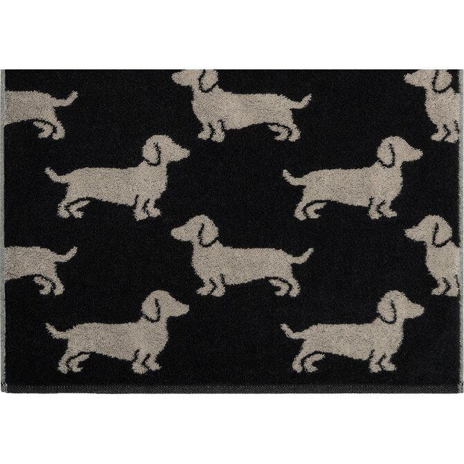 Cawo We love Dogs gemustert 6246 Badlaken 80x150 schwarz/beige