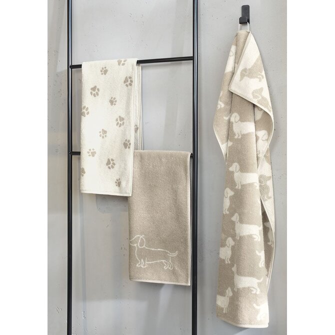 Cawo We love Dogs gemustert 6247 Handdoek 50x100 natur/beige