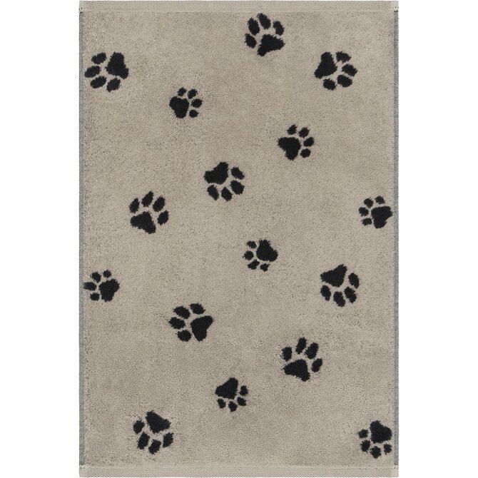 Cawo We love Dogs gemustert 6247 Handdoek 50x100 schwarz/beige