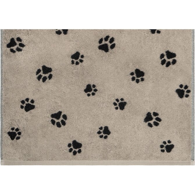 Cawo We love Dogs motif 6247 Serviette 50x100 noir/beige