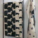 Cawö Cawo We love Dogs gemustert 6247 Badlaken 80x150 schwarz/beige