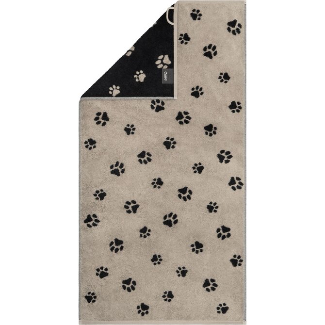 Cawo We love Dogs à motifs 6247 Serviette d'invité 30x50 noir/beige