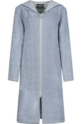 Cawo Home Dames Badjas Korte Badjas met Capuchon en Rits 6222 capri 36