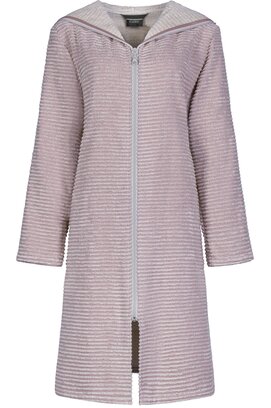 Cawo Home Dames Badjas Korte Badjas met Capuchon en Rits 6222 beere 40