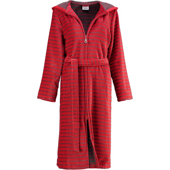 Cawo Home Peignoir Femme avec Capuche et Fermeture Éclair 1492 rouge 36